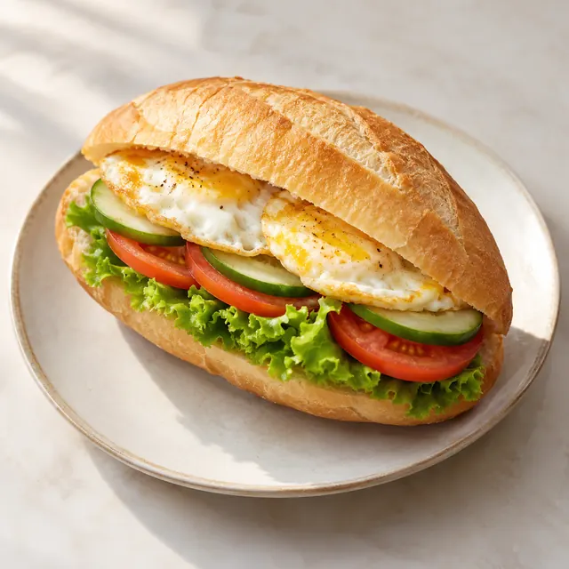 Bánh mì trứng rau